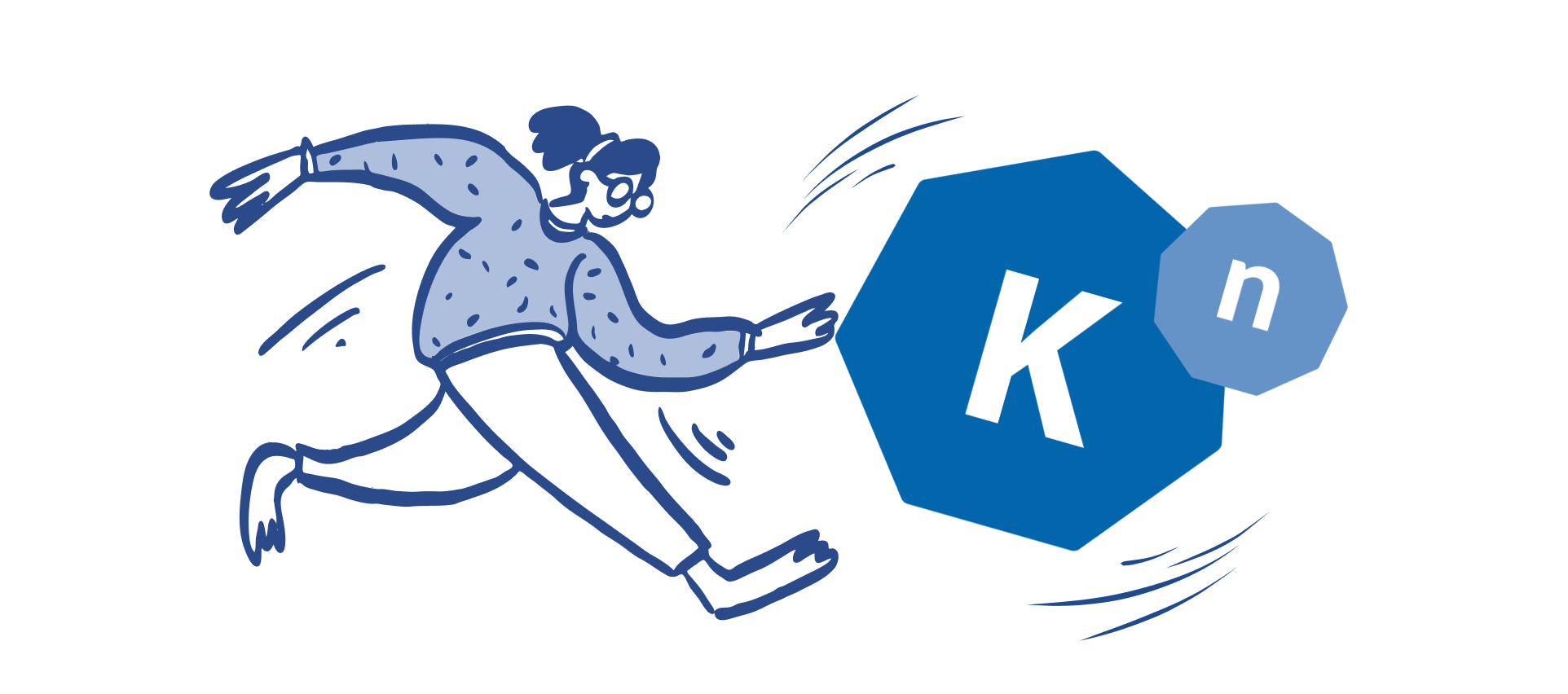 Person chasing the Knative logo